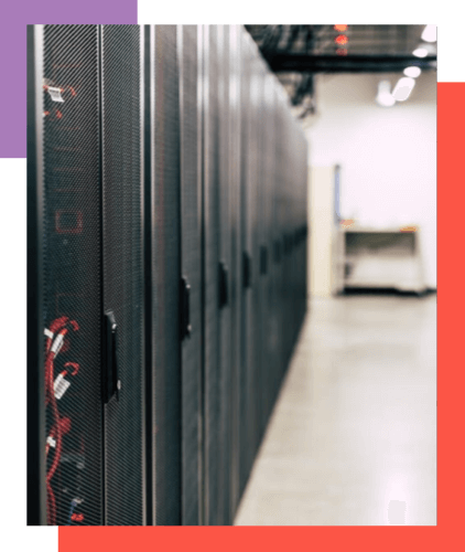 A row of racks in a datacenter.